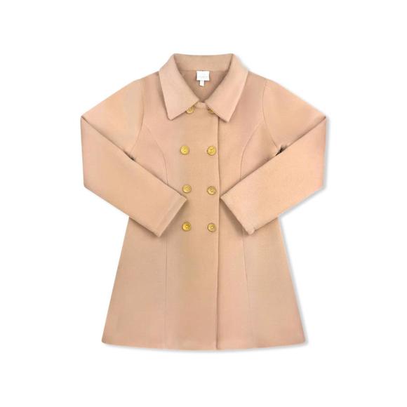 NEW SET PROPER girl's collins coat in florence tan wool